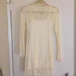 White lace dress with slip